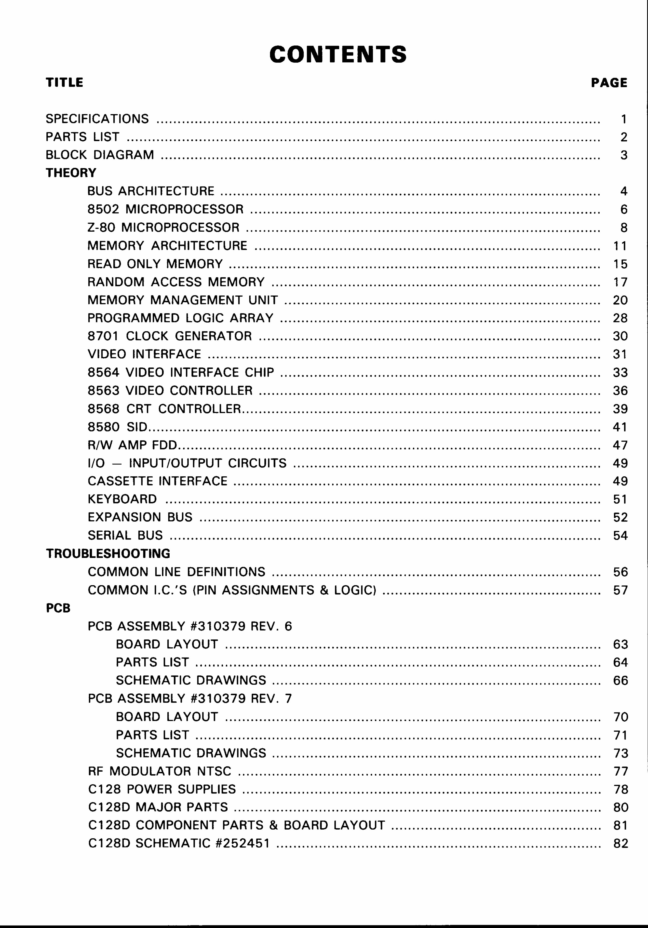 Commodore C 128 / C128D COMPUTER Service Manual preview img 2