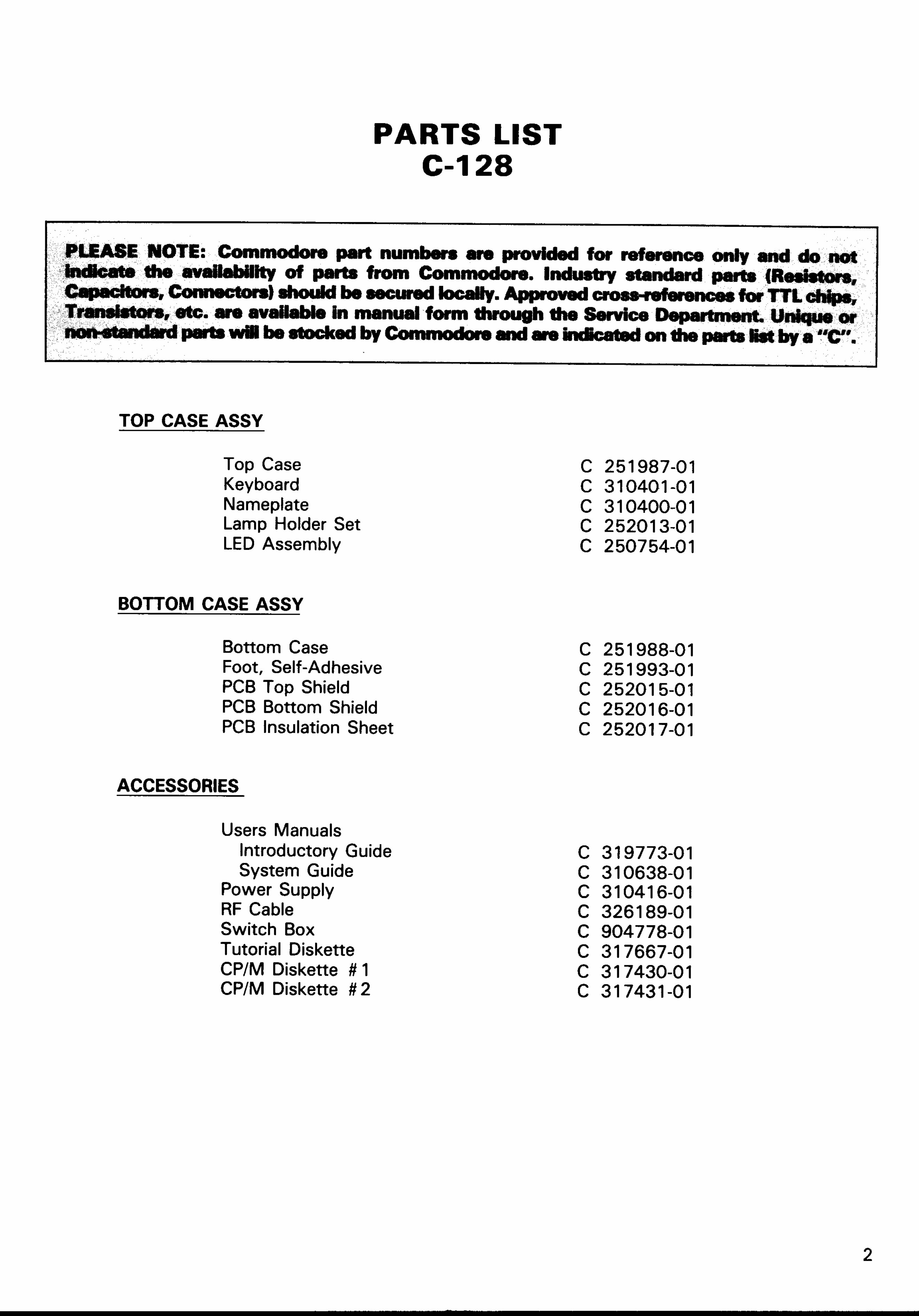 Commodore C 128 / C128D COMPUTER Service Manual preview img 4