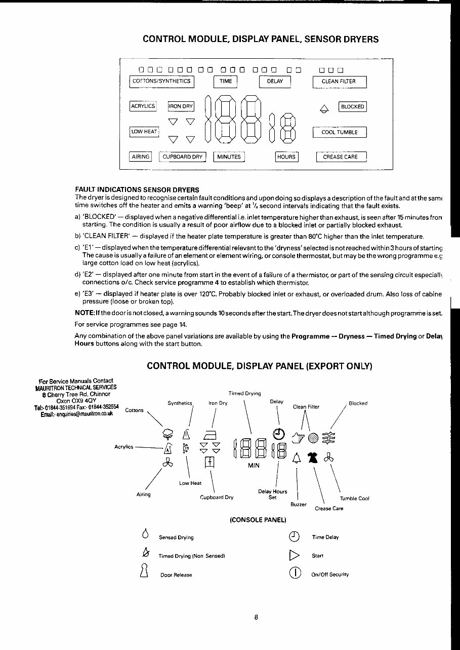 HOTPOINT 91B TUMBLE DRYERS Repair Manual preview img 8