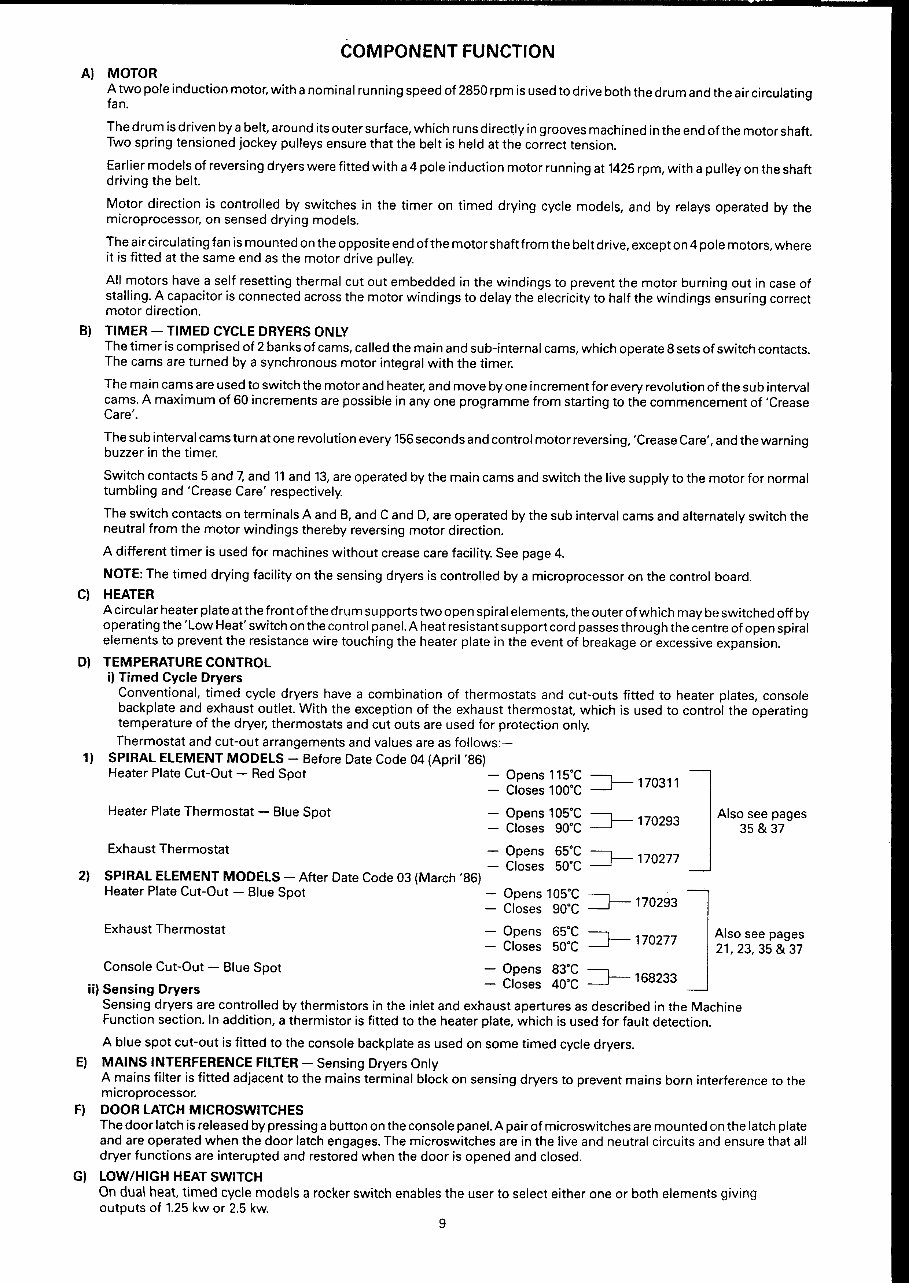 HOTPOINT 91B TUMBLE DRYERS Repair Manual preview img 9