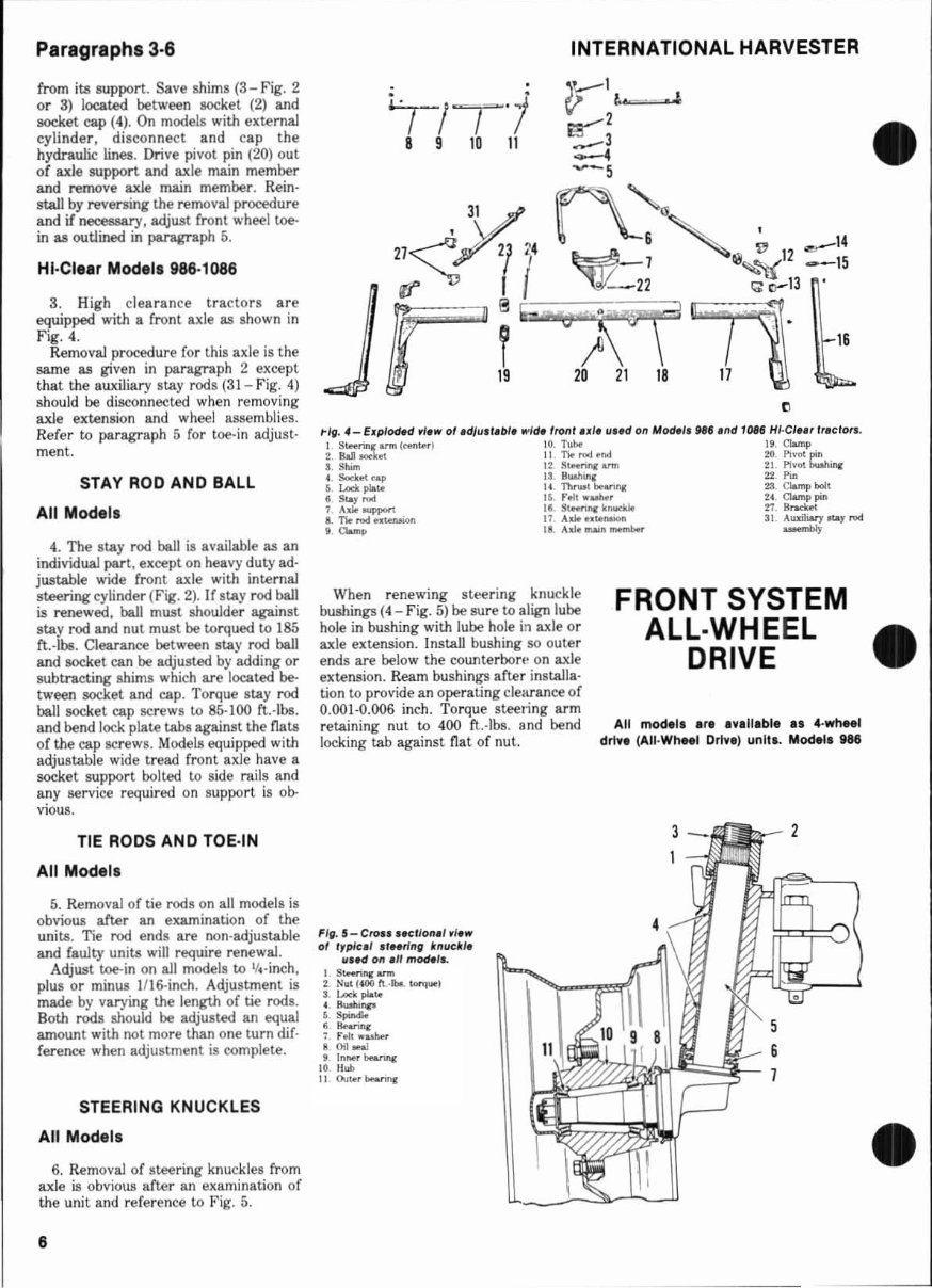 IH International Harvester 986 Repair Service Manual