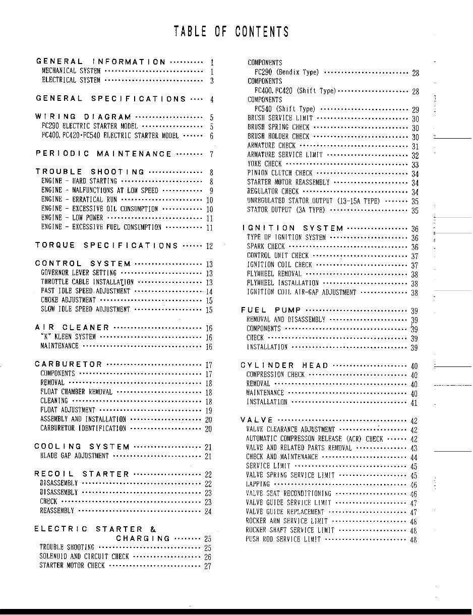 Kawasaki FC540V Engine Factory Service & Work Shop Manual