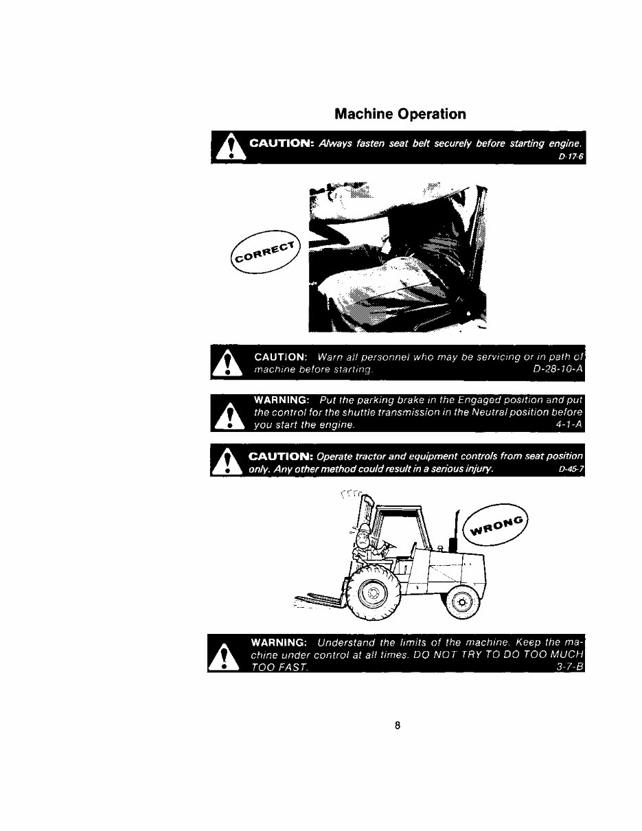 CASE 584D / 585D / 586D Forklift Operators Manual
