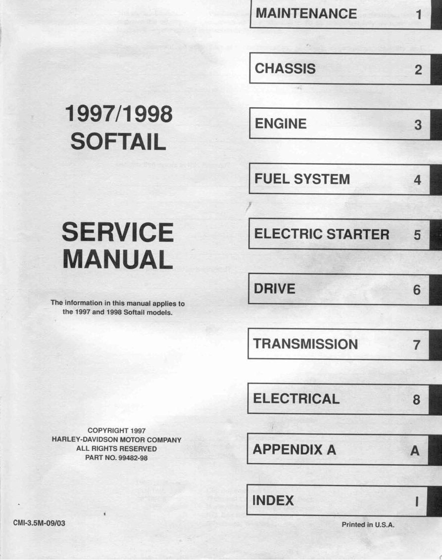 2000 HARLEY DAVIDSON FATBOY SERVICE MANUAL visual data 8
