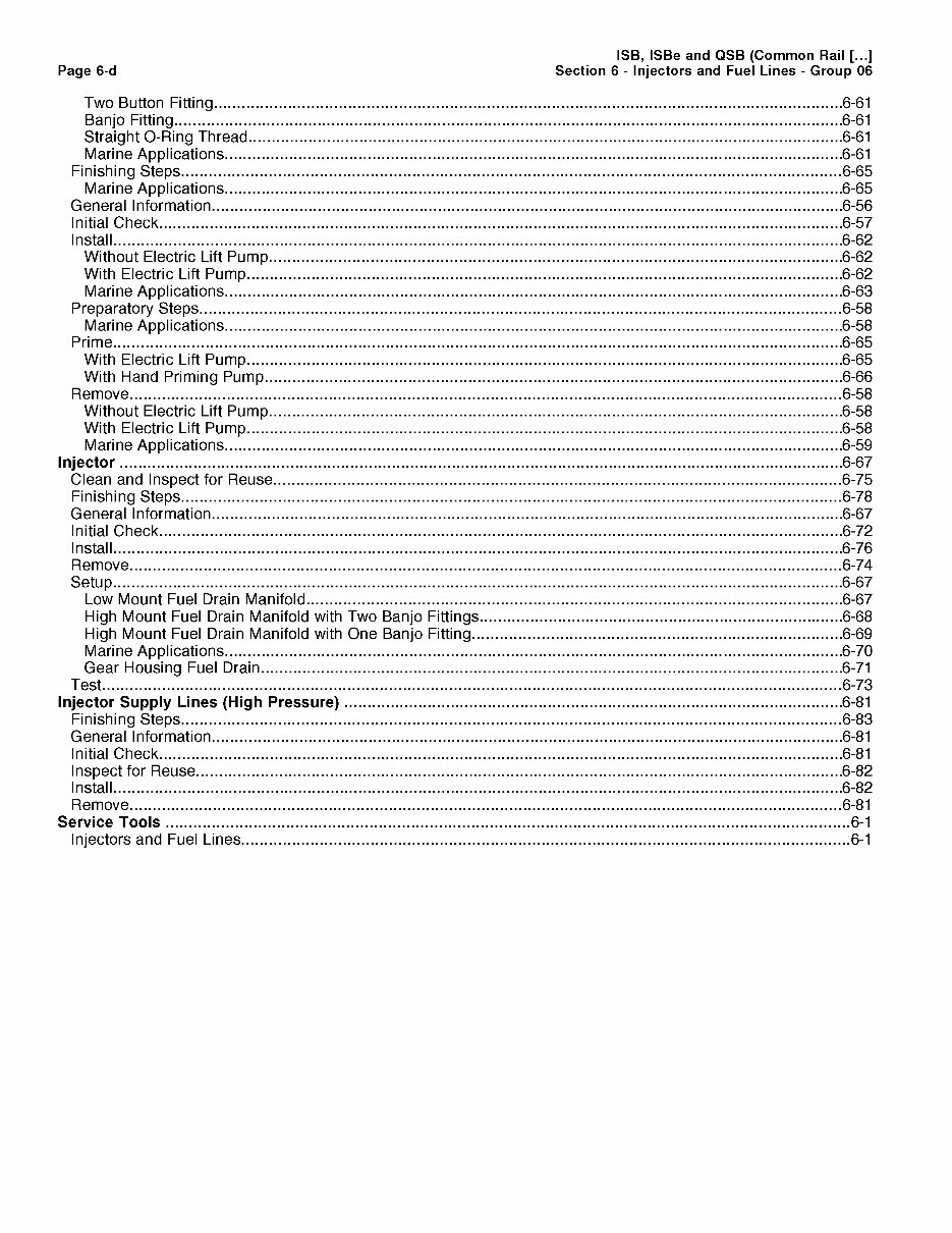 Cummins ISB, ISBe, ISBe4, QSB4.5, QSB5.9, QSB6.7 Engines Rail
