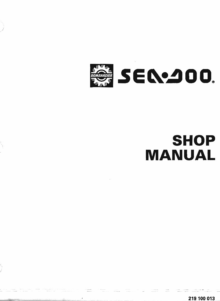 1995 SEADOO WATERCRAFT SP (5873), SPI (5875), SPX (5874), GTS (5815
