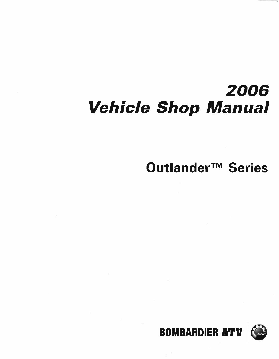 2006 Bombardier Can-Am ATV Outlander 400 800 service manual in 3-ring binder 