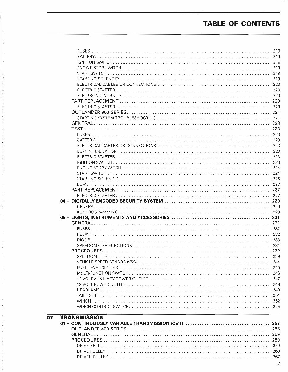 2006 CAN AM OUTLANDER 400 SERVICE MANUAL PDF visual data 3
