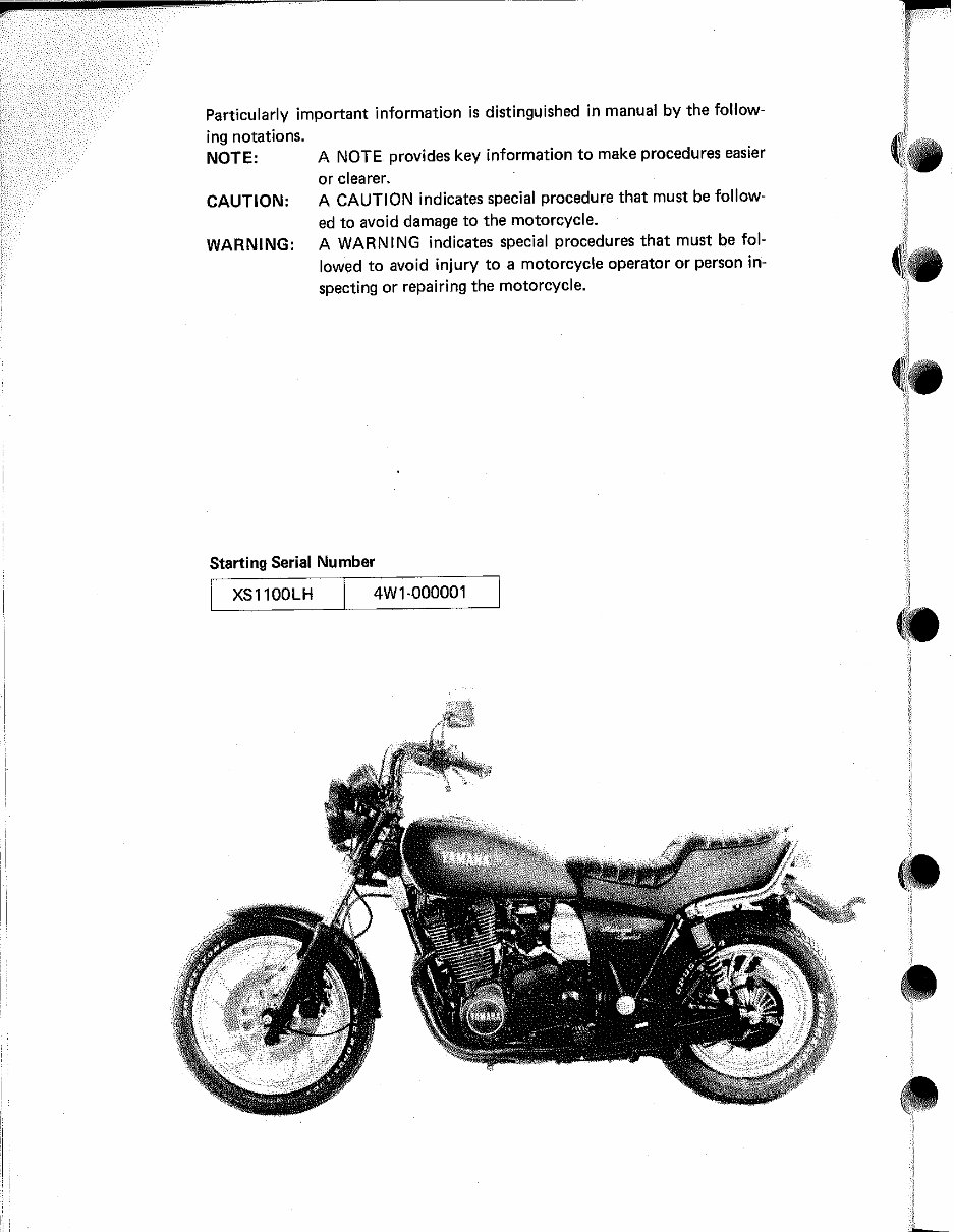 Yamaha XS 1100 Service Manual - XS1100 | Manuals Online