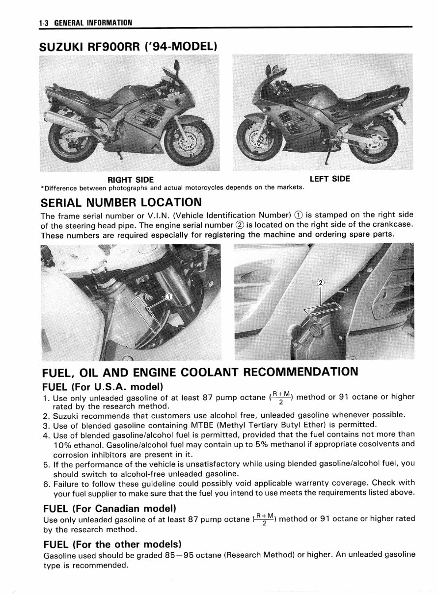 Suzuki RF900 RF900R 19931999 Repair Service Manual
