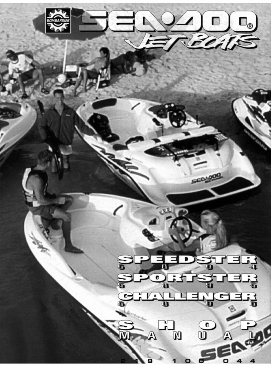 SEA DOO JET BOAT SPEEDSTER SPORTSTER Full Service & Repair Manual 1996