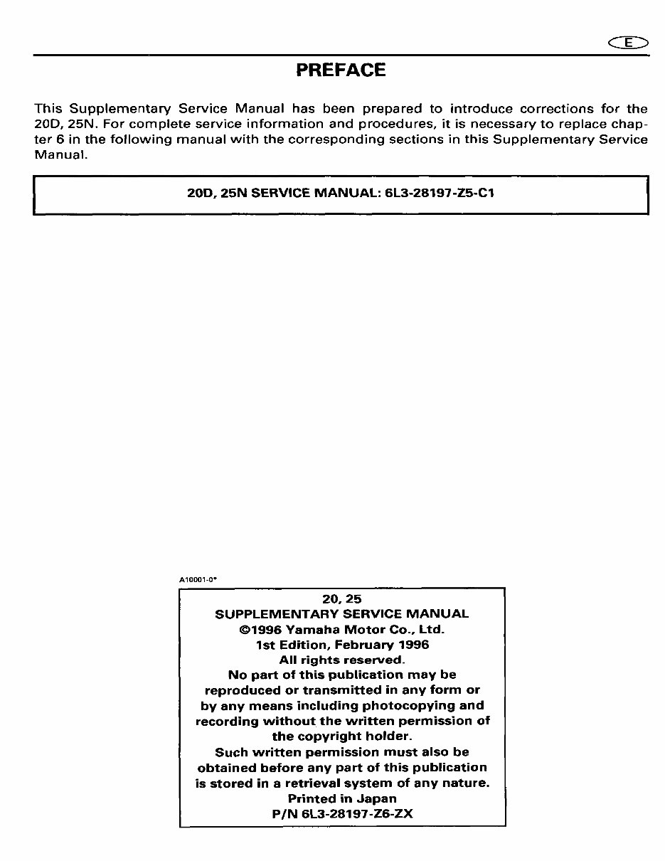 2008 Yamaha 25 HP outboard service