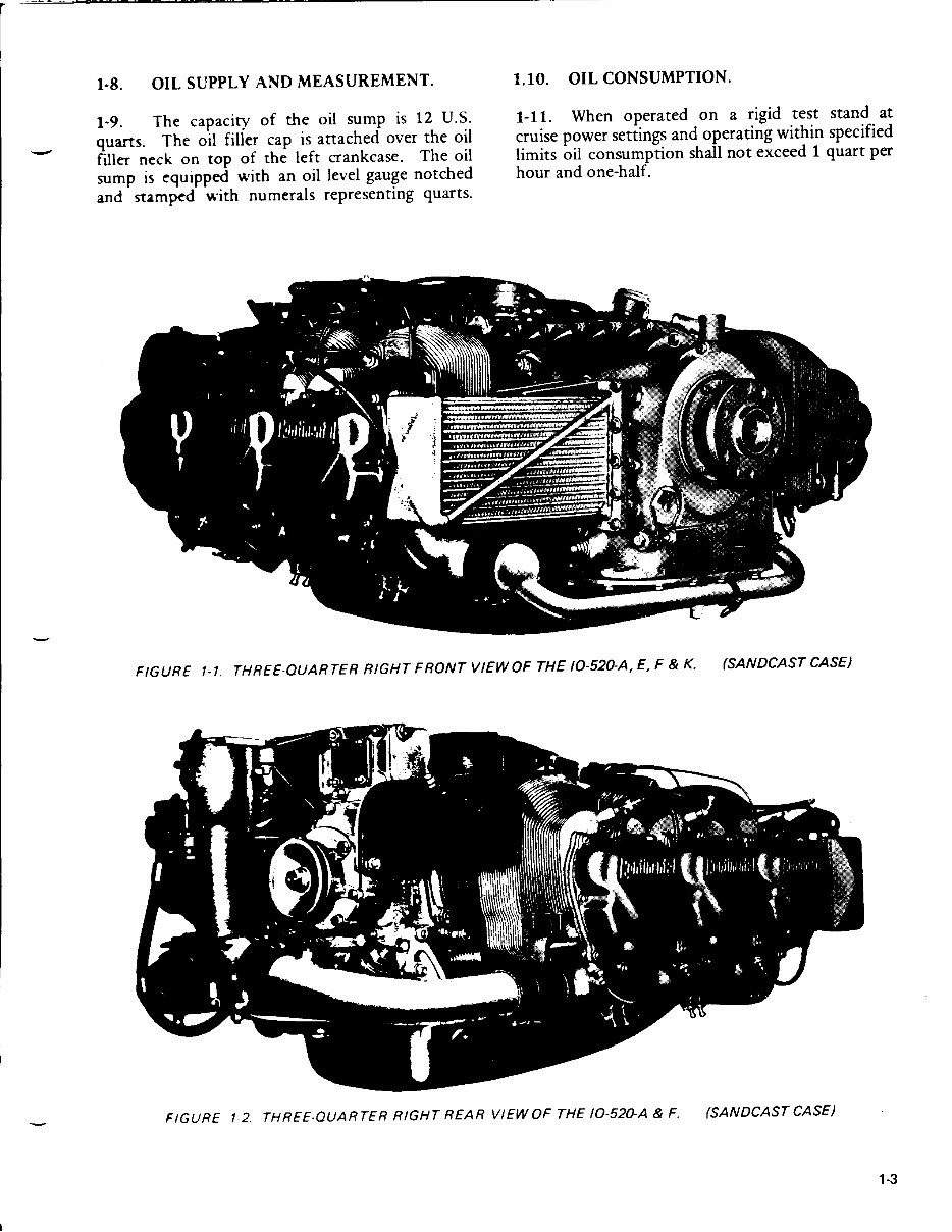 Continentel IO-520 Series Aircraft Engine Overhaul & Part Manual