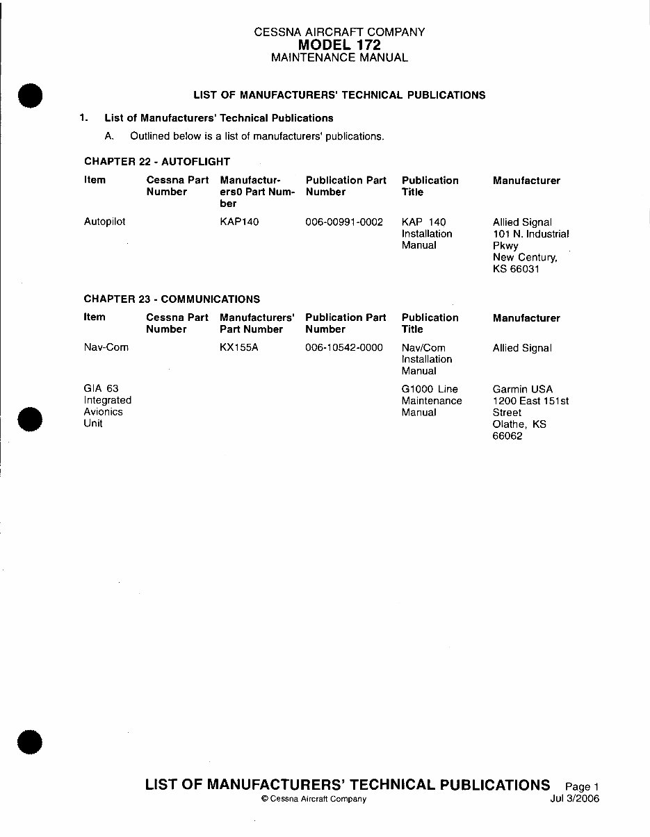 Cessna 172R Skyhawk 172S SP Service Repair Manual 1996