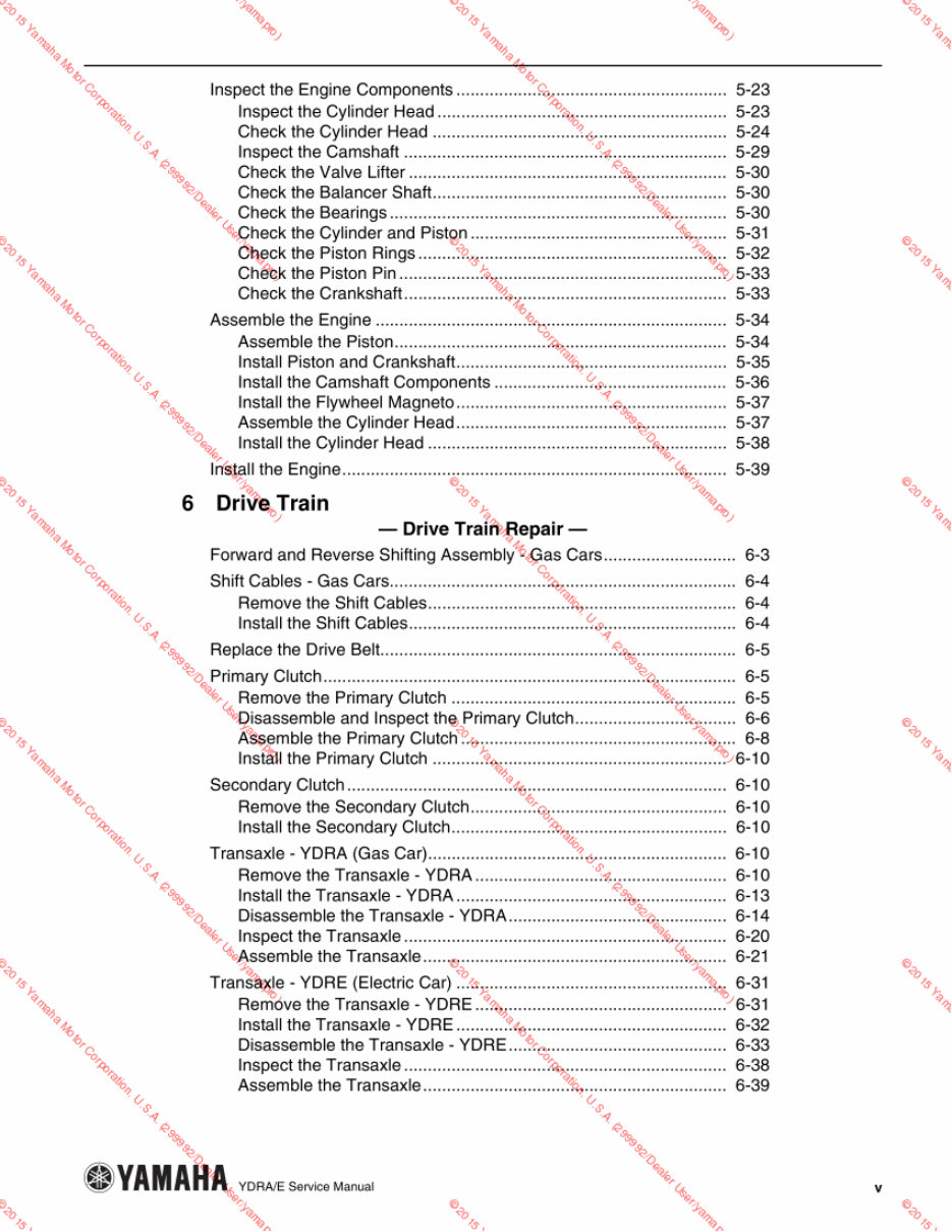 2021 YAMAHA GOLF CART SERVICE MANUAL FREE DOWNLOAD PDF visual data 4