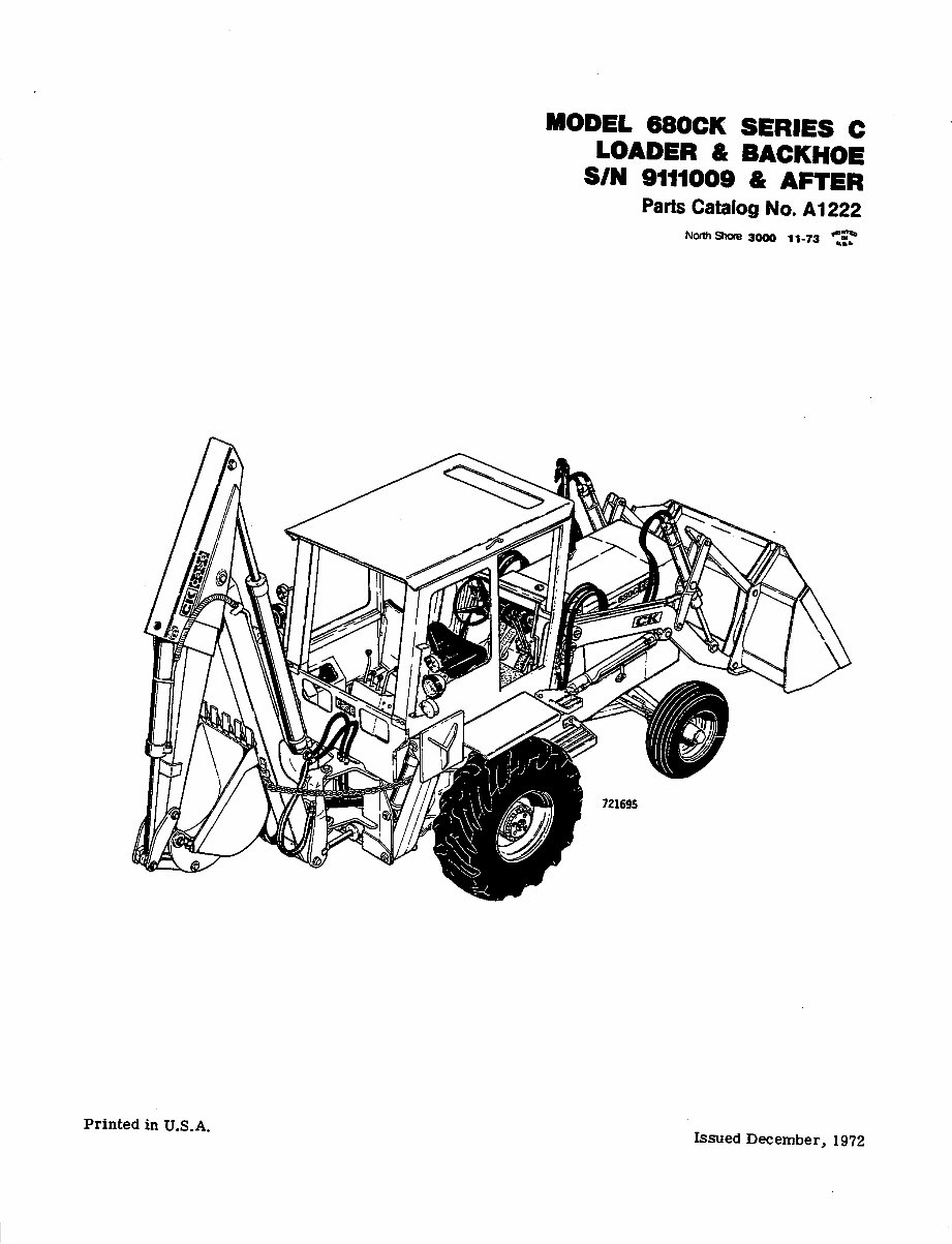 Case 680CK Series C Loader Backhoe Tractor Parts Manual