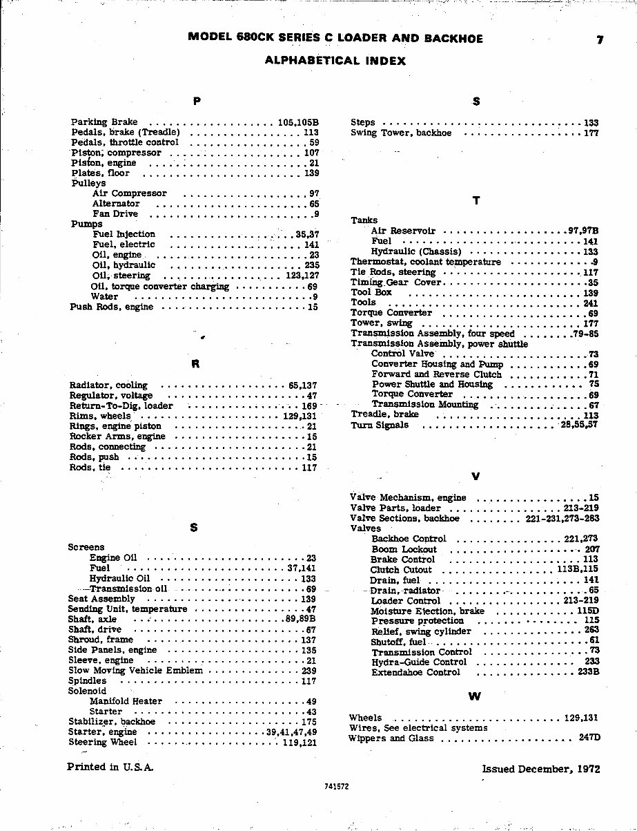 Case 680CK Series C Loader Backhoe Tractor Parts Manual