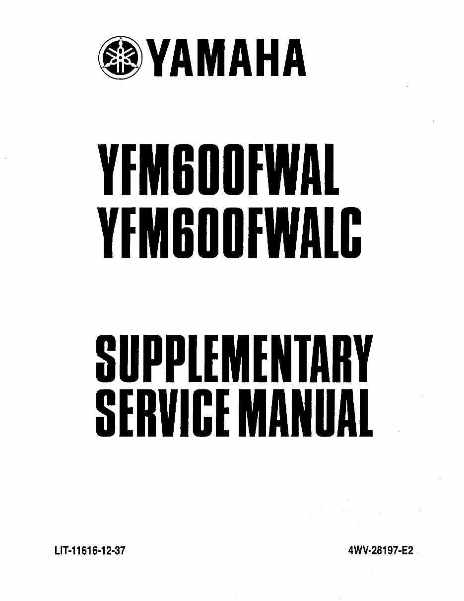YAMAHA GRIZZLY 600 Repair Manual 19982001