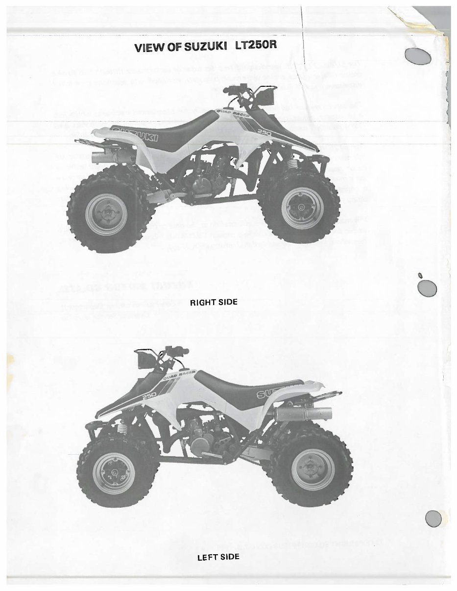 19851986 Suzuki LT250R Quadracer ATV Repair Manual