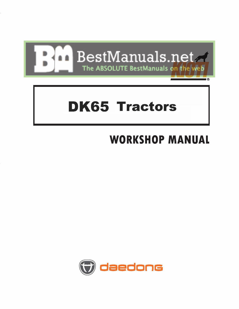 Kioti Daedong Dk Tractor Service Repair Manual