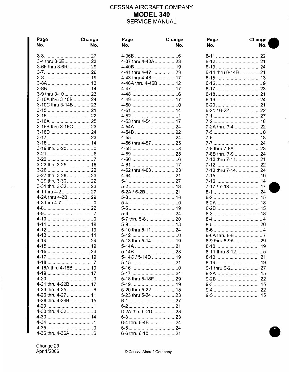 Cessna 340 IPC parts catalog 1972 - 1980 P653-2-12