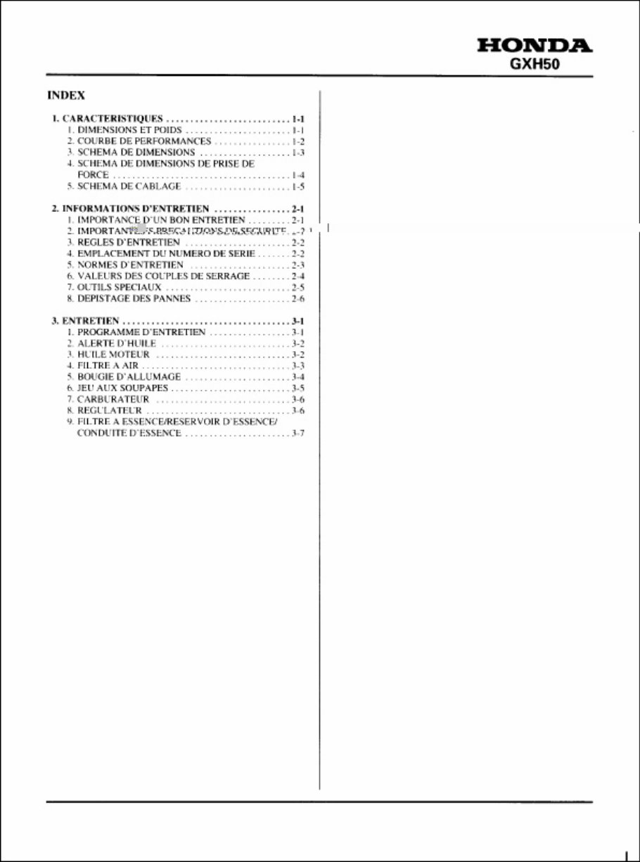 Honda GXH50 Horizontal Shaft Engine Repair Manual