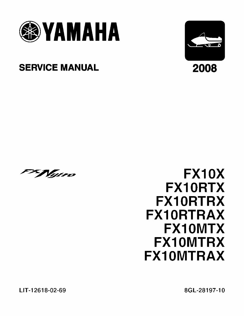 Yamaha Snowmobile FX Nytro 20082011 Service Manual