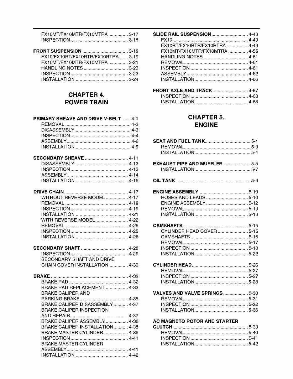 Yamaha Snowmobile FX Nytro 20082011 Service Manual