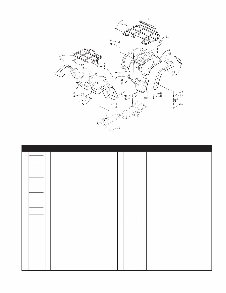 ARCTIC CAT 400 500 4X4 ATV Parts Manual Catalog 1998