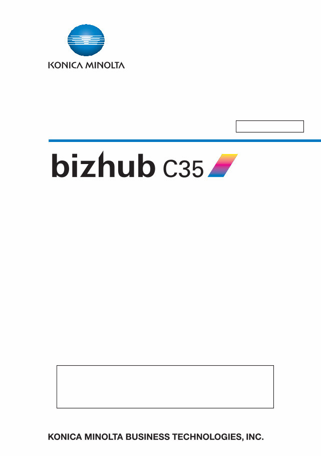 bizhub C35 Field Service Manual Manuals Online