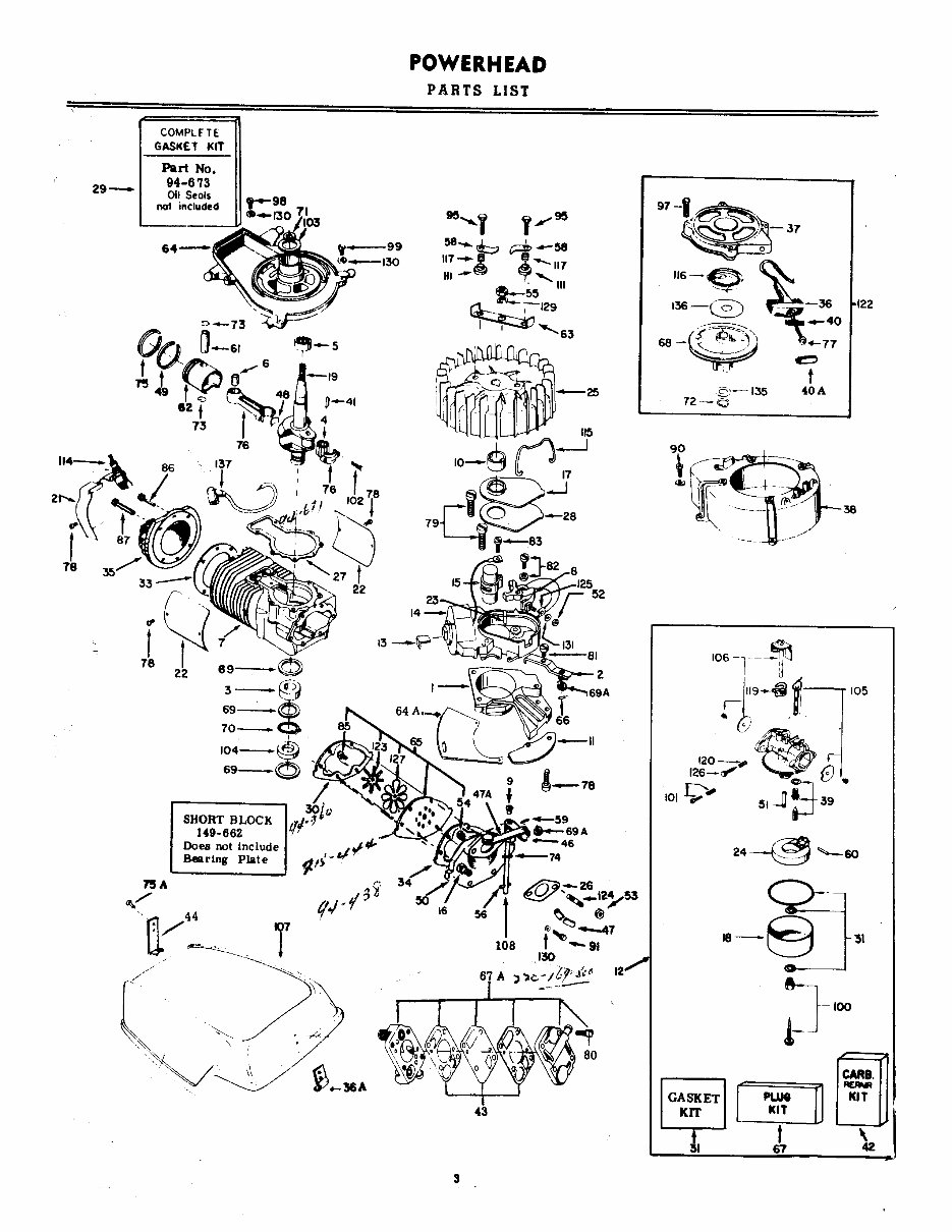 Clinton outboard K700 7 hp owners & parts manual