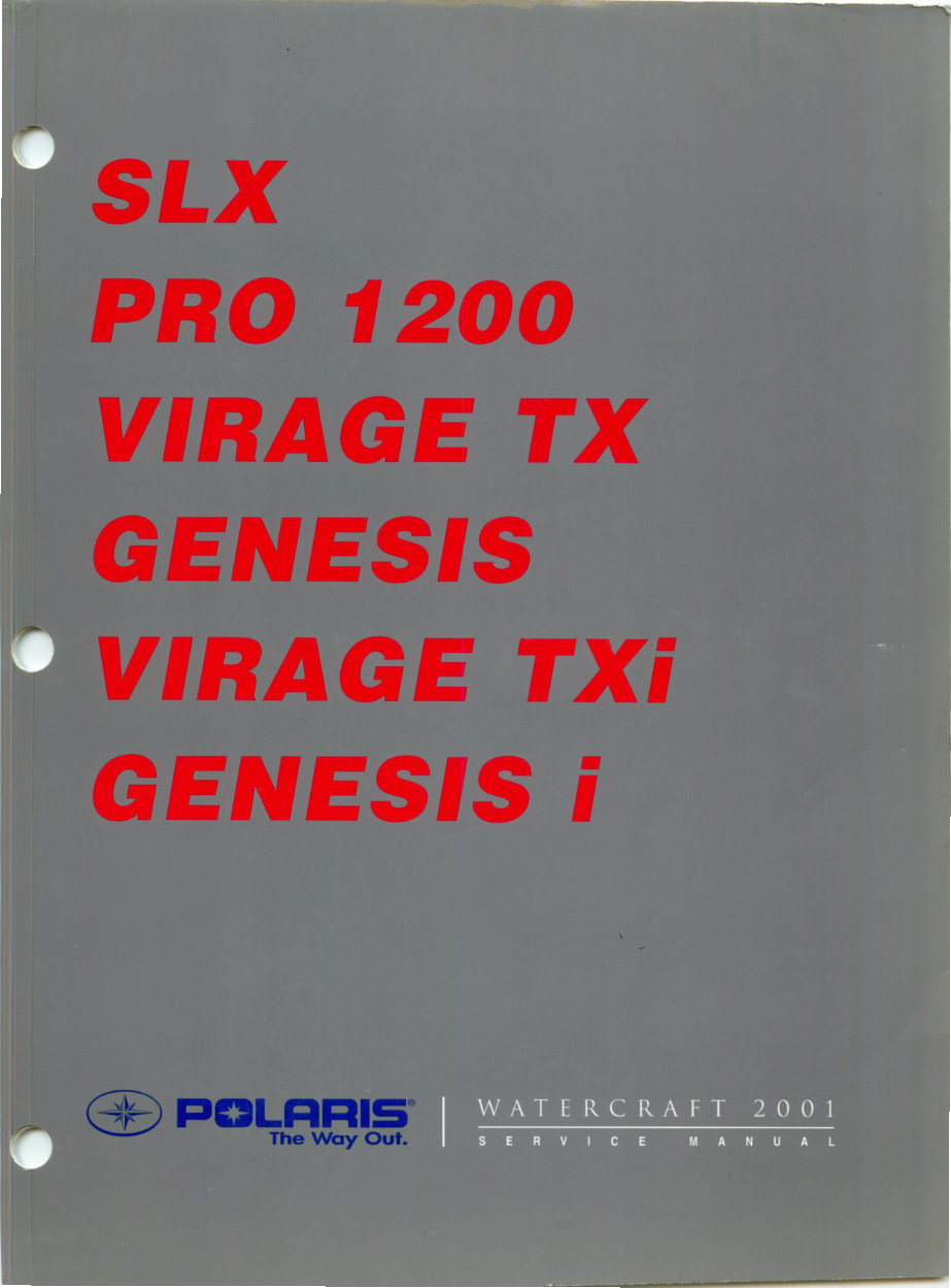 2001 Polaris Repair Manual Virage Genesis SLX & PRO 1200