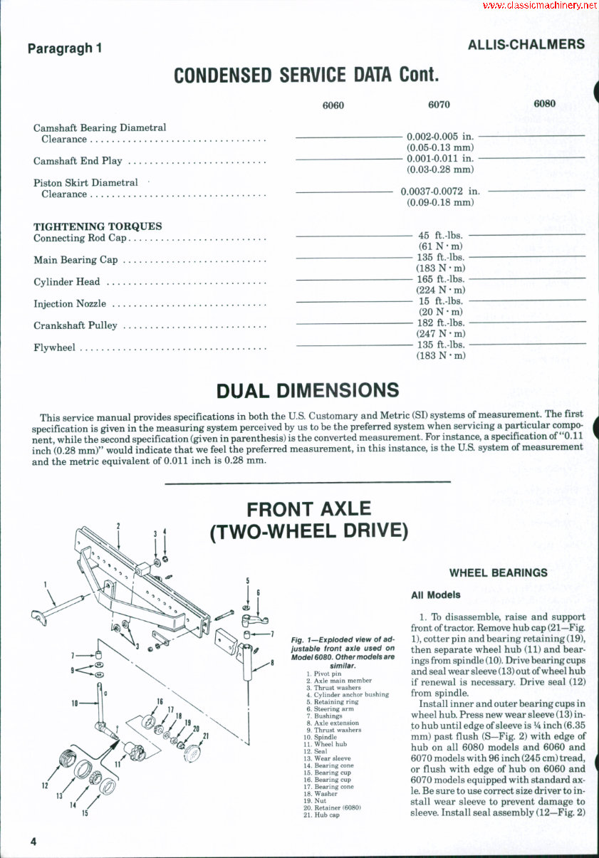 Allis Chalmers Model 6080 Tractor Full Service Repair Manual
