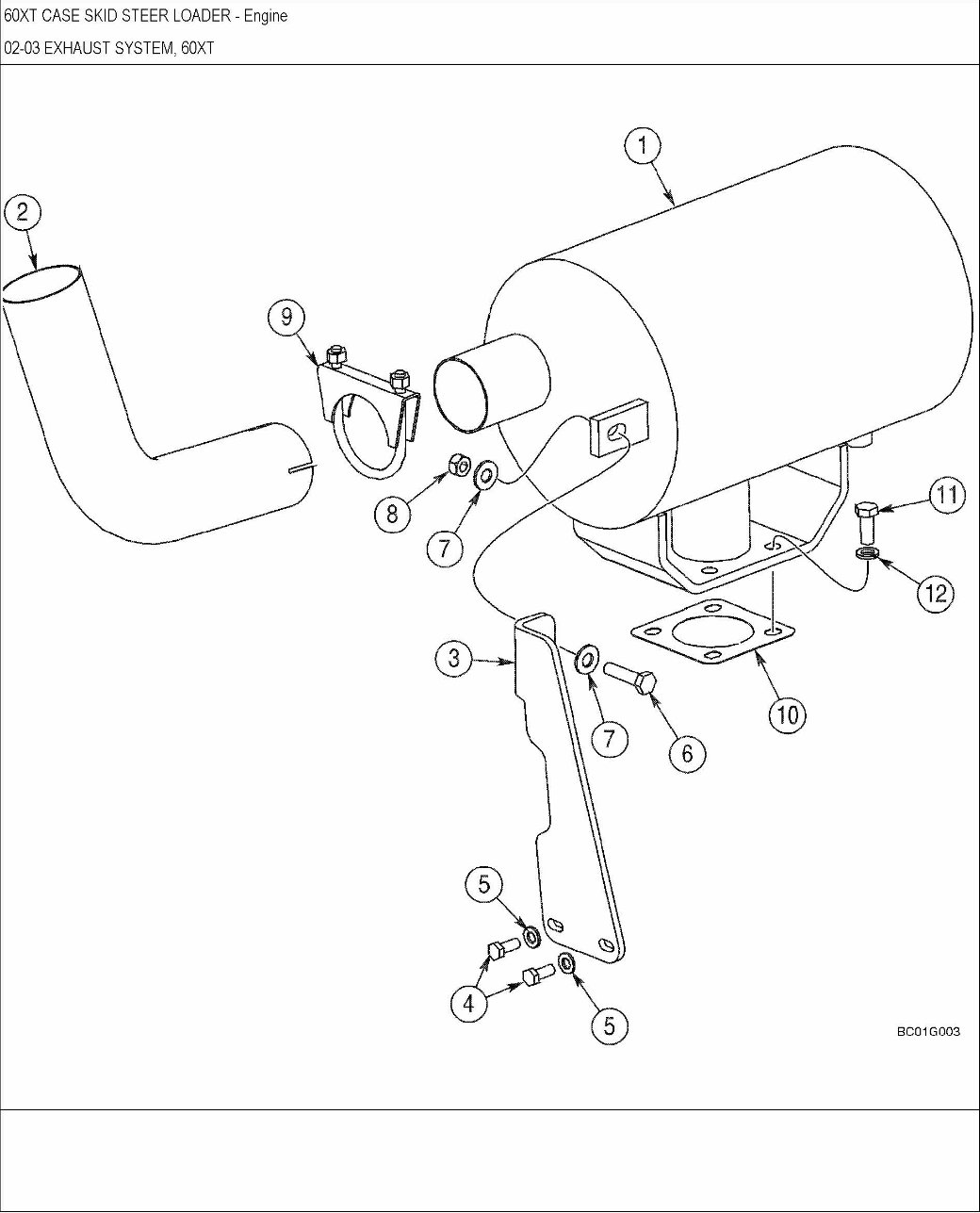 Case Model 60XT Skid Steer Loader Parts Catalog