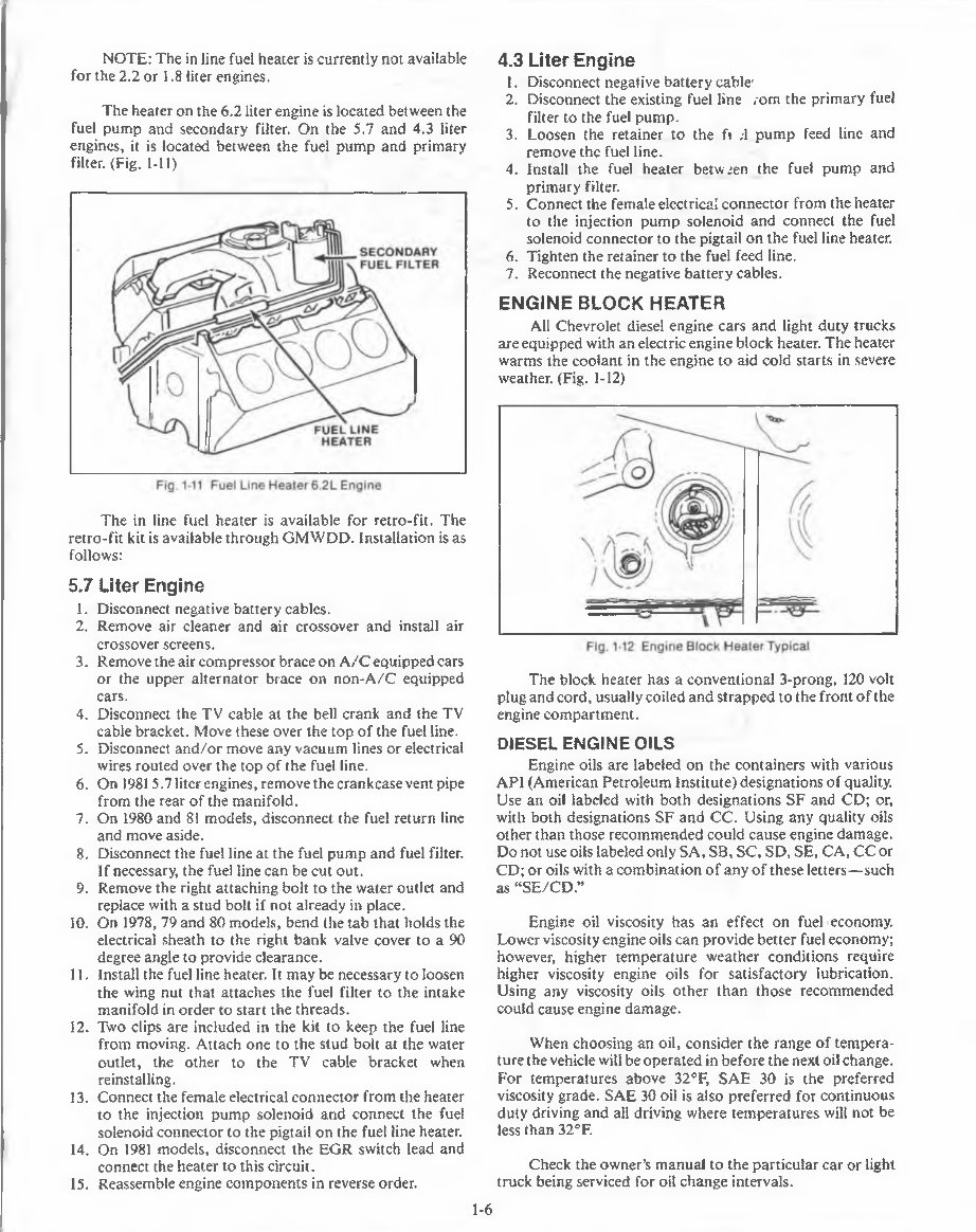 Chevrolet Diesel Engine Fuel Systems Service Repair Manual