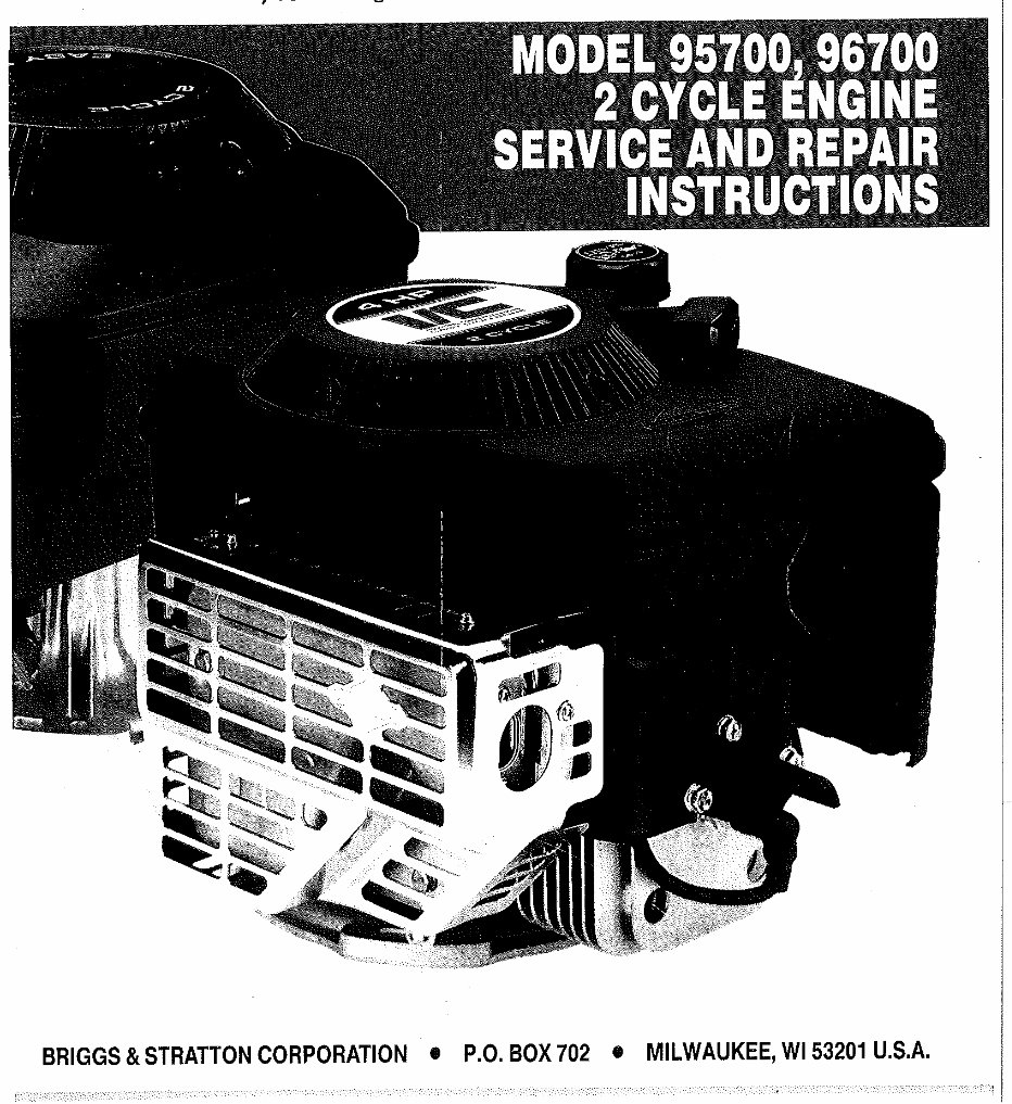 Briggs & Stratton Two Cycle Engine Workshop Service Repair Manual