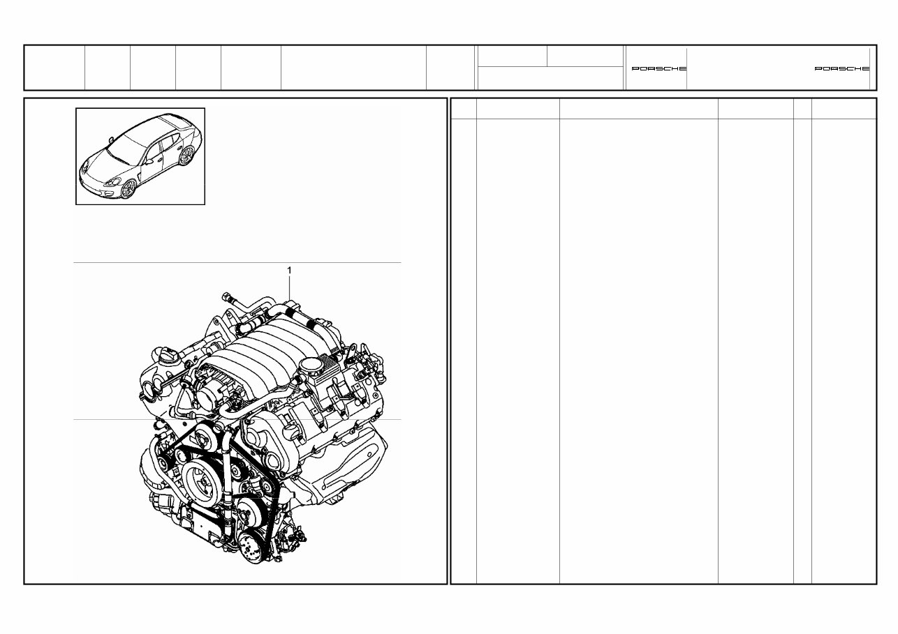 2010 2012 PORSCHE PANAMERA Replacement Parts Catalogue