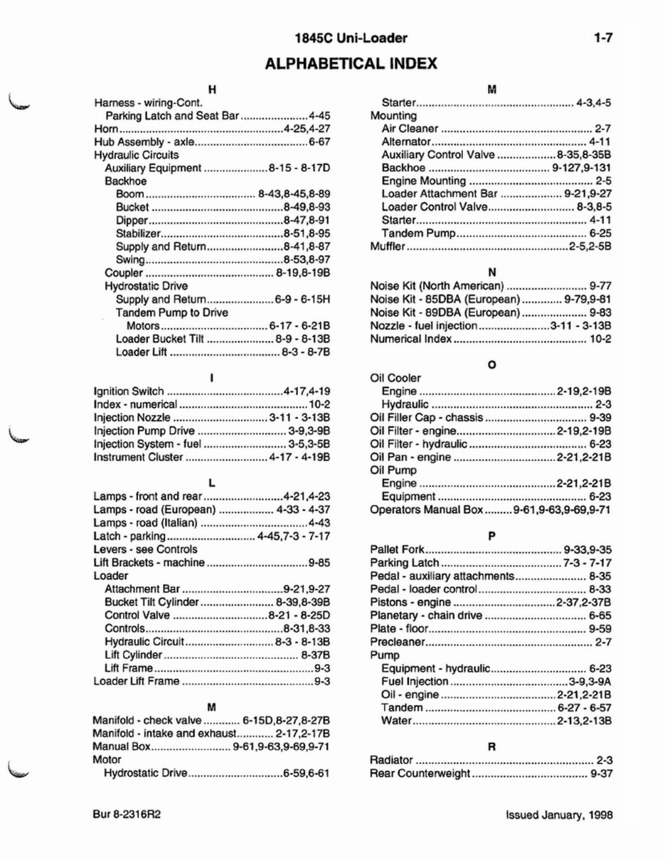 CASE 1845C Skid Steer Loader Parts Catalog
