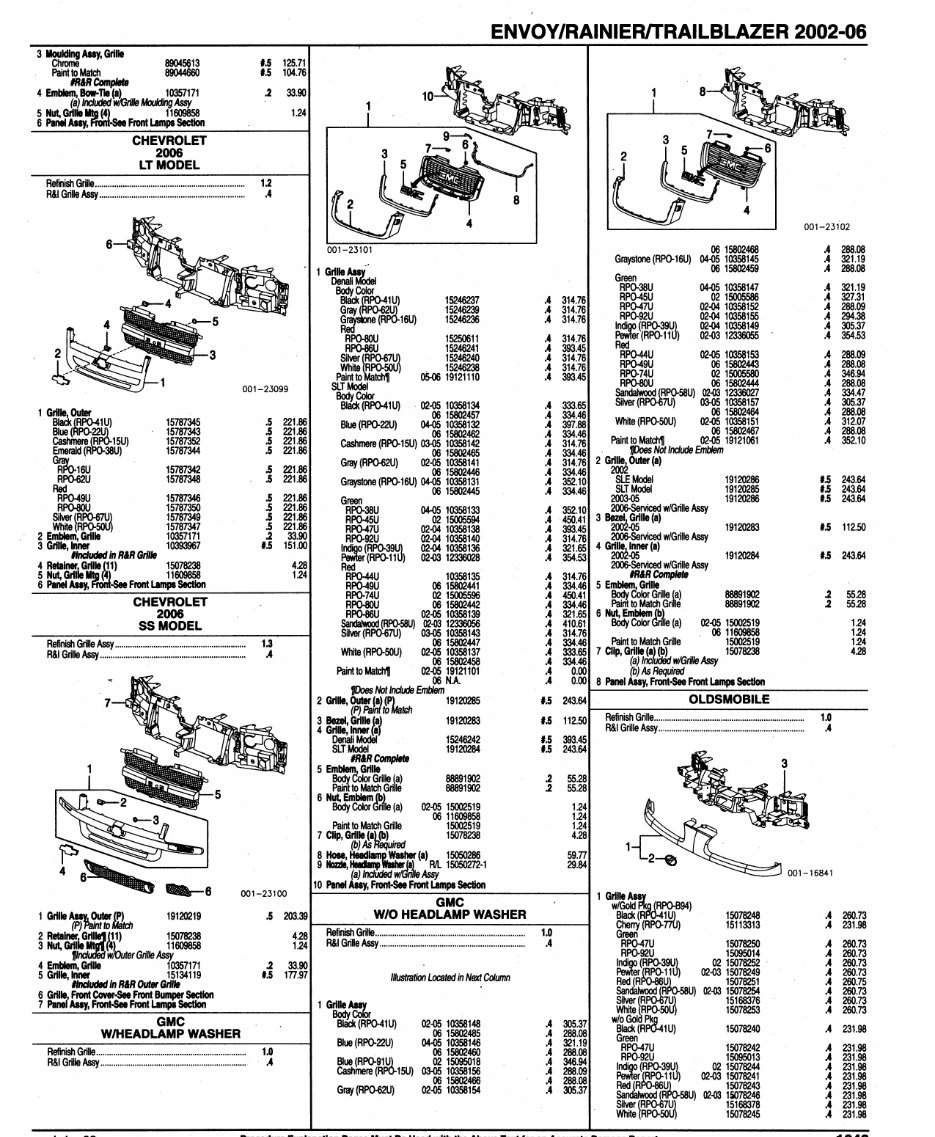 GMC ENVOY Parts Manual Catalog 20022006