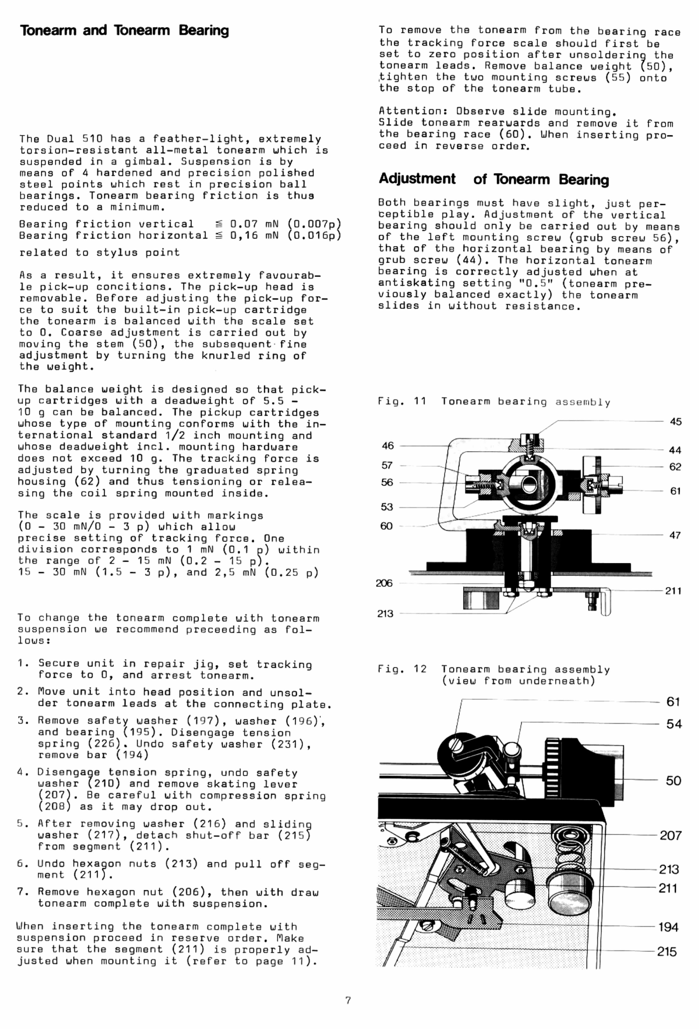 Dual 510 TURNTABLE Service Manual Manuals Online