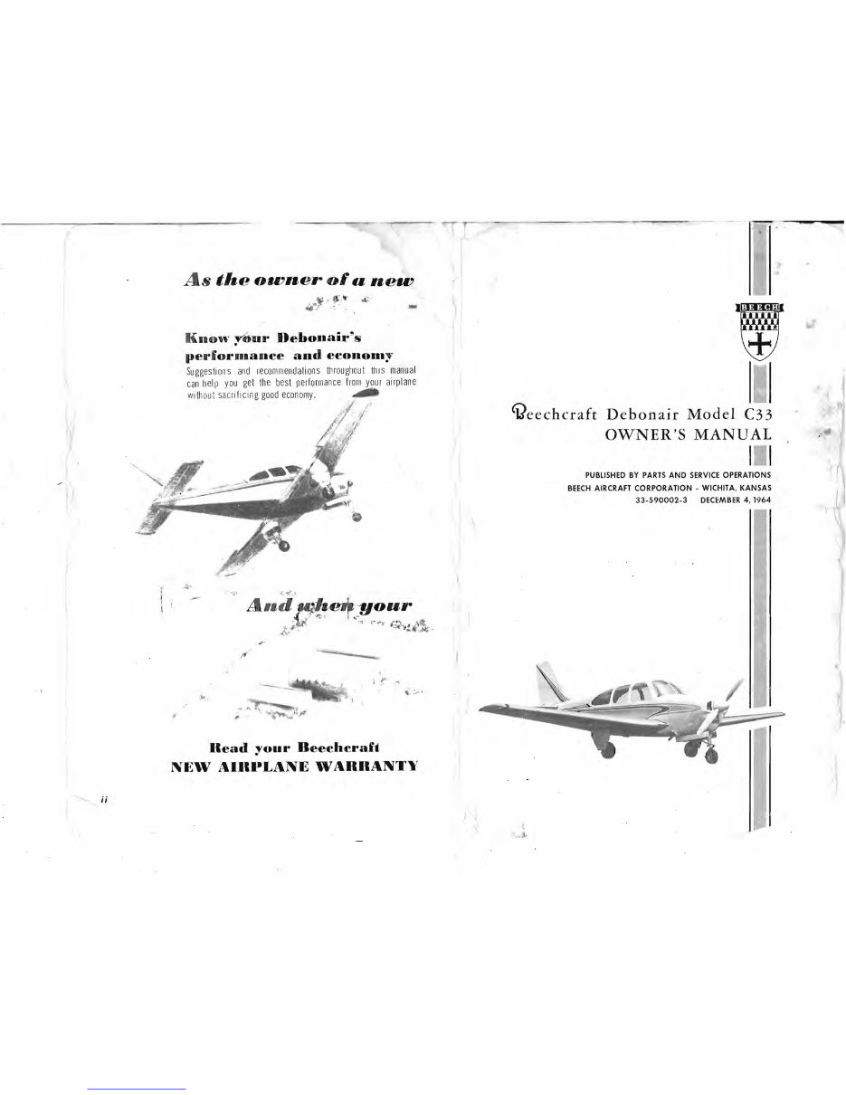 Beechcraft Debonair C33 C33 Owners Manual IMPROVED