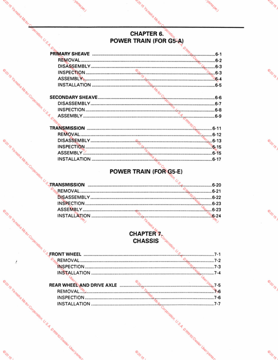 Yamaha G5 Golf cart service manual Manuals Online