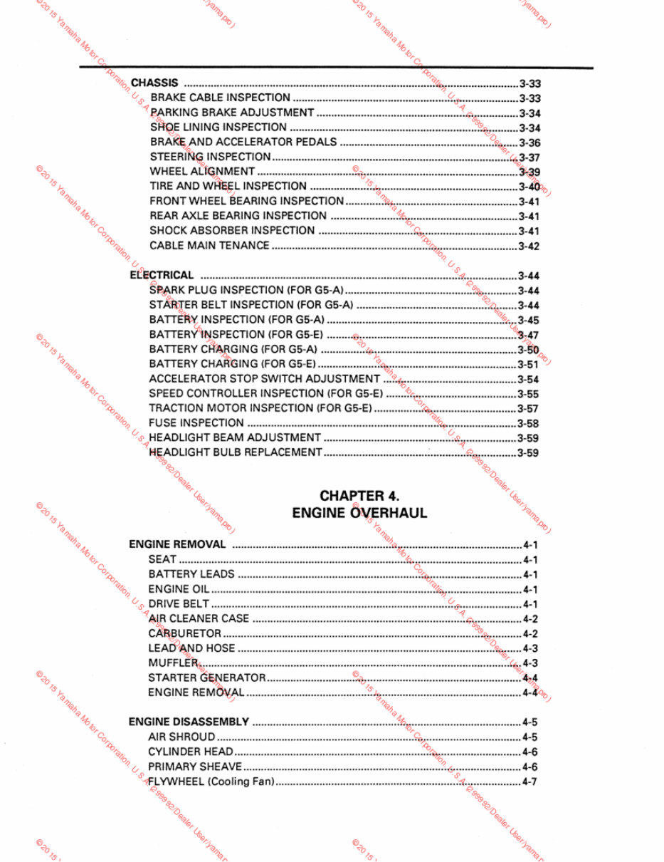 Yamaha G5 Golf cart service manual Manuals Online