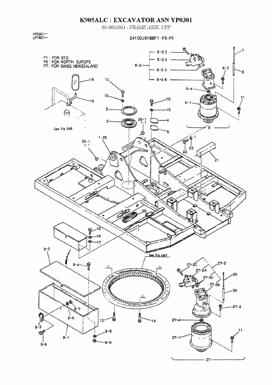 KOBELCO K905ALC Excavator Parts Catalog Manual