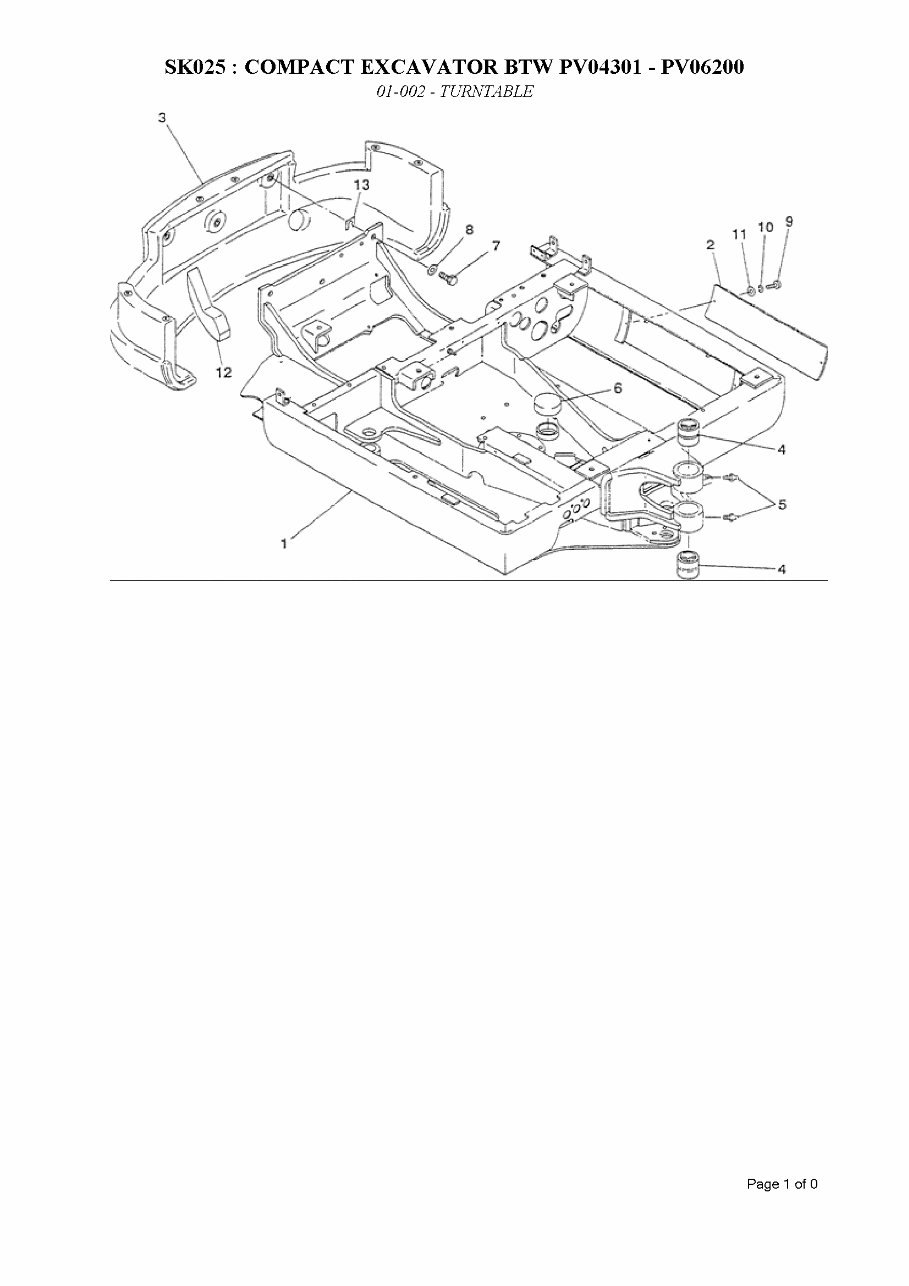 KOBELCO SK025 Excavator Parts Catalog Manual