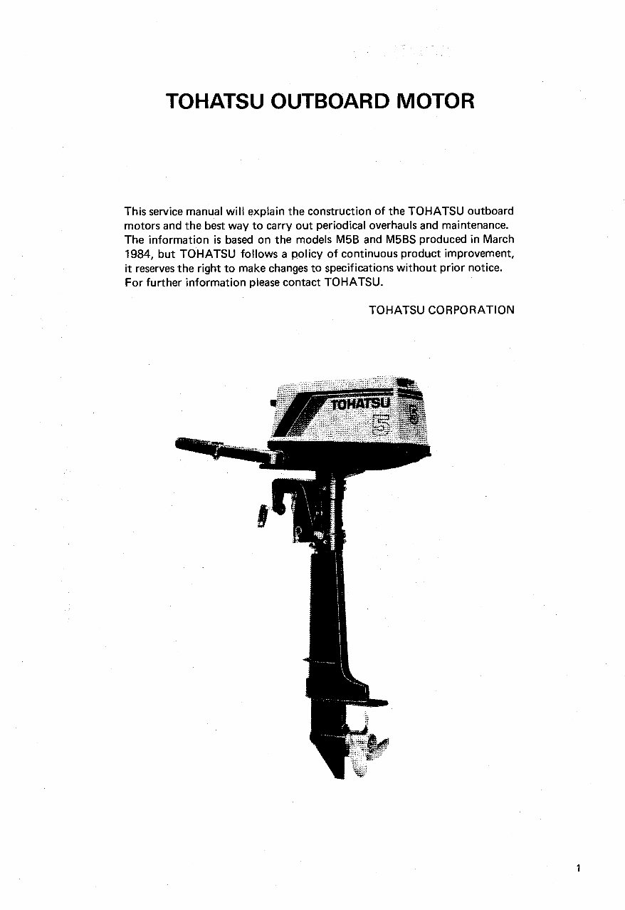 Tohatsu M5B M5BS Outboard Full Service Repair Manual