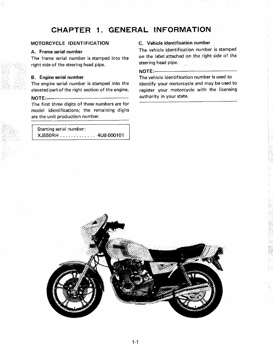 Yamaha XJ550 19811983 Manual Manuals Online