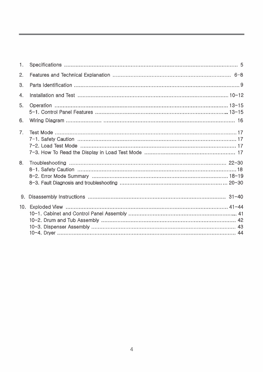 LG WM3997HWA Washer Dryer Combo Service Manual and Repair Guide