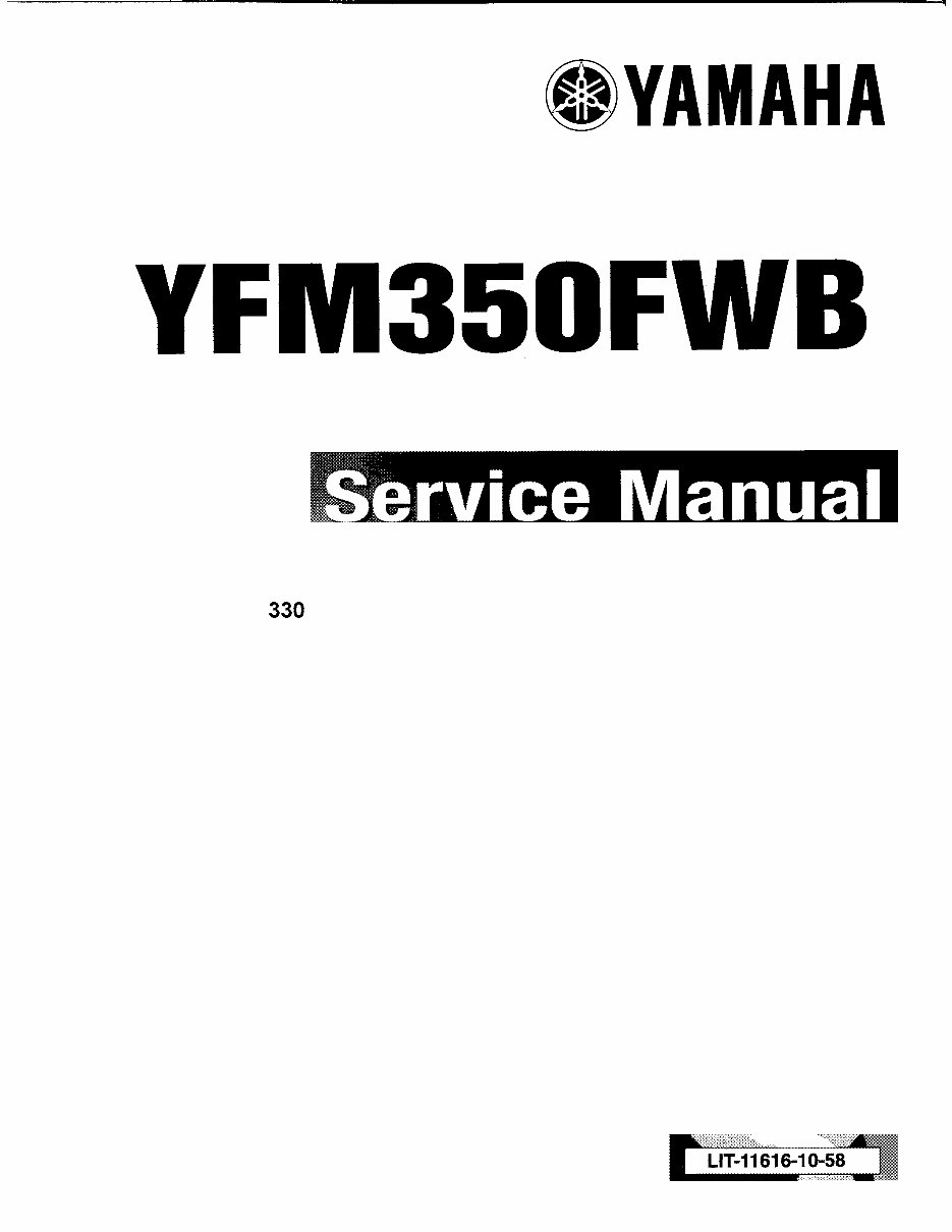 YAMAHA BIG BEAR 350 4X4 ATV Full Service & Repair Manual 19971999