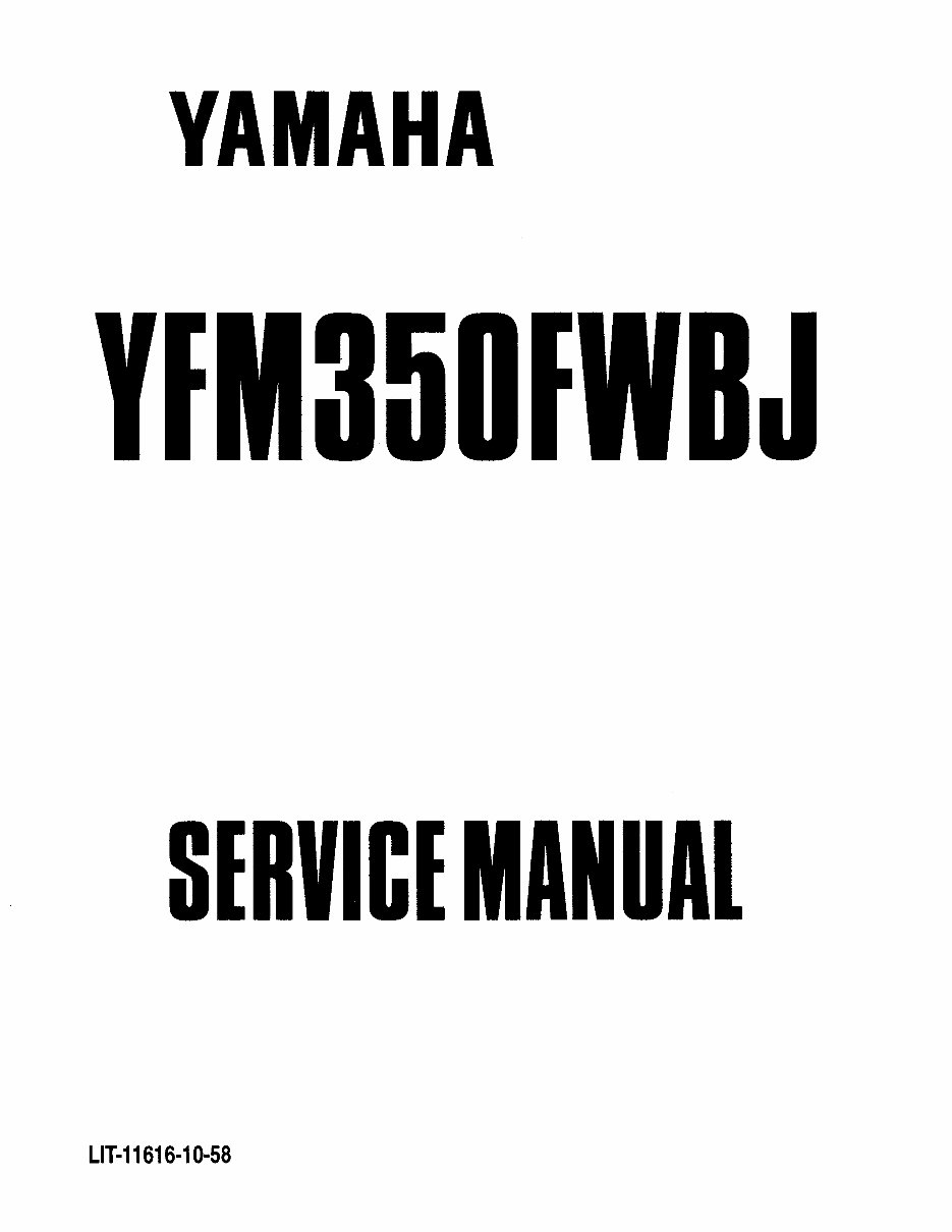 YAMAHA BIG BEAR 350 4X4 ATV Full Service &amp; Repair Manual 1997-1999